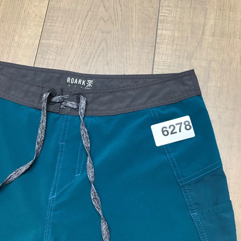 Roark Board Shorts Mens Size 28 Green Savage Series Swim Trunks Surf Performance